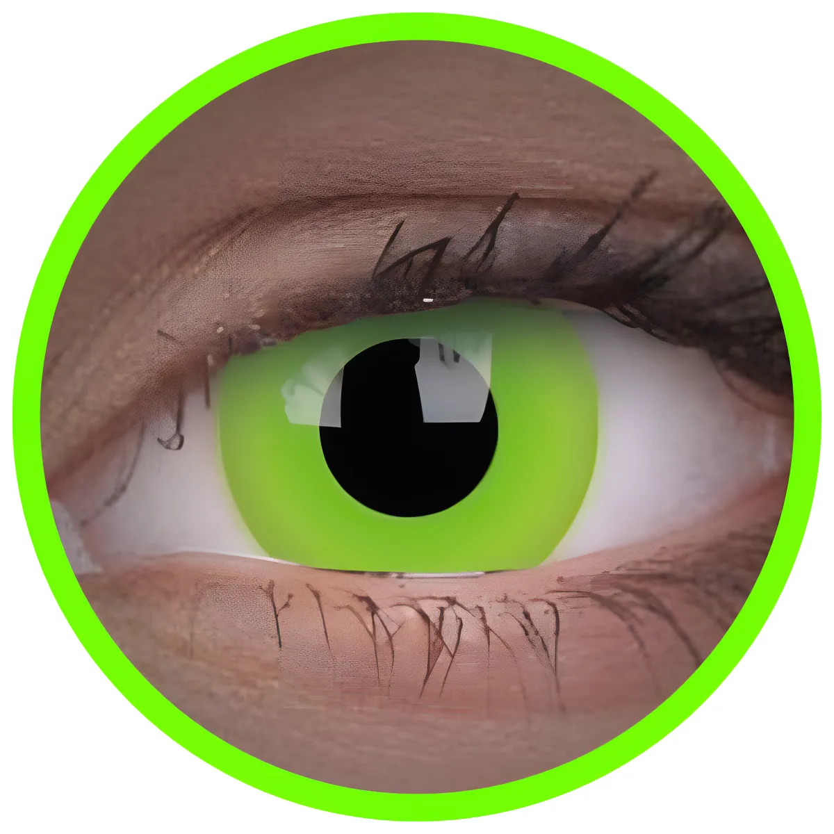 ColourVue Crazy čočky UV svítící - Glow Green (2 ks roční) - nedioptrické, doprodej