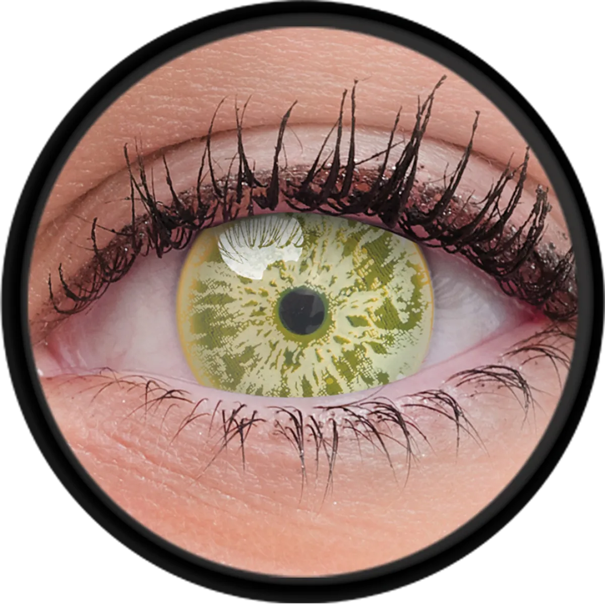 ColourVue Crazy čočky UV svítící - Glow Ice Yellow (2 ks tříměsíční) - nedioptrické